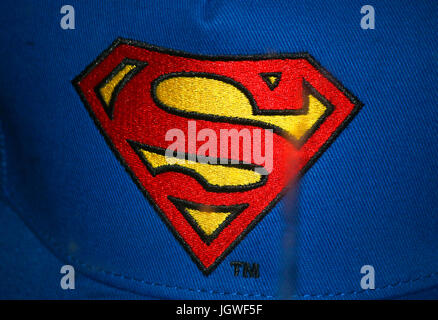 Logo di Superman Comicfigur, Berlino. Foto Stock