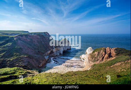 Flamborough Thornwick Bay Foto Stock