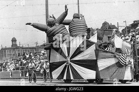 Passatempi vecchio - n potlatch parade galleggiante Foto Stock