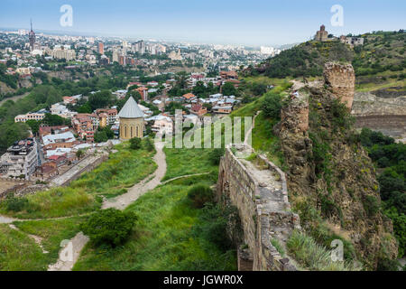 Fortezza di Narikala, Tbilisi, Georgia, l'Europa orientale. Foto Stock