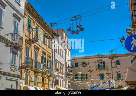 Decorazioni floreali in Alghero Foto Stock