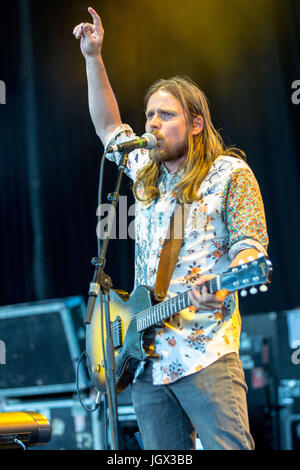 Milwaukee, Wisconsin, Stati Uniti d'America. 9 Luglio, 2017. LUKAS NELSON di Lukas Nelson e la promessa di un vero e proprio si esibisce dal vivo presso Henry Maier Festival Park durante il Summerfest di Milwaukee, nel Wisconsin Credit: Daniel DeSlover/ZUMA filo/Alamy Live News Foto Stock