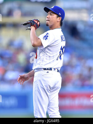 Los Angeles, California, USA. Il 27 giugno, 2017. Kenta Maeda (Dodgers) MLB : Los Angeles Dodgers a partire lanciatore Kenta Maeda durante il Major League Baseball gioco contro il Los Angeles gli angeli di Anaheim presso il Dodger Stadium di Los Angeles, California, Stati Uniti . Credito: AFLO/Alamy Live News Foto Stock