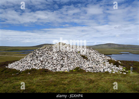 Barpa langass;chambered cairn;neolitico;North Uist;Scozia Foto Stock
