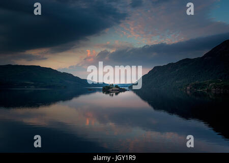 Ullswater tramonto, nel distretto del lago, REGNO UNITO Foto Stock