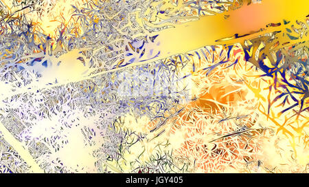 Strutturato sfondo frattale con fractal pattern e motivi di astrazione forestscapes naturale. Foto Stock