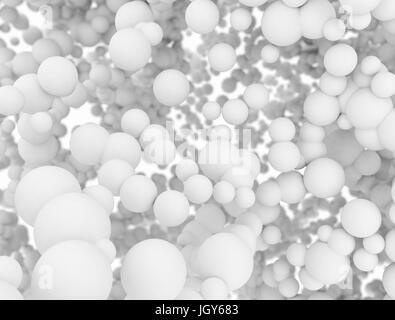 Abstract white 3d sfere - -cluster di celle Foto Stock