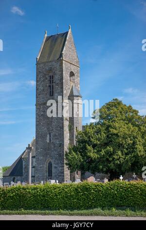 Francia, Région Normandie (ancienne Basse Normandie), Manche, Savigny, église Photo Gilles Targat Foto Stock