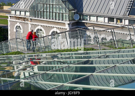 Warsaw University Library giardini sul tetto. Foto Stock