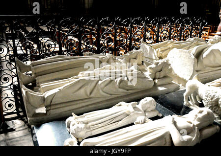 Varie viste di tombe nella cattedrale di San Dionigi, Francia su 10/01/2015 Foto Stock