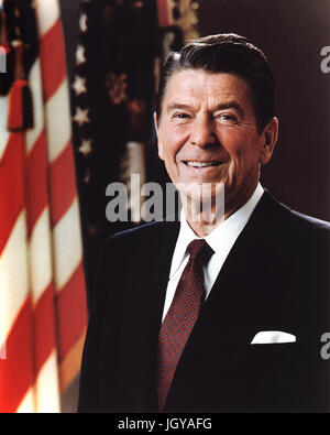 1981 ritratto ufficiale del Presidente Reagan Foto Stock