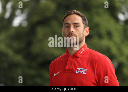 Decathlete Ashley Bryant durante l annuncio del gruppo precedendo la IAAF Campionati del mondo, alla Loughborough University High Performance Center. Stampa foto di associazione. Picture Data: martedì 11 luglio, 2017. Vedere PA storia mondi di atletica. Foto di credito dovrebbe leggere: Tim Goode/PA FILO Foto Stock