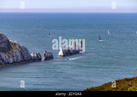 Gli aghi da Headon Warren, Isle of Wight, Regno Unito Foto Stock