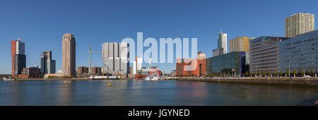 Edifici moderni a Kop van Zuid, Rotterdam, Olanda, Paesi Bassi, Europa Foto Stock
