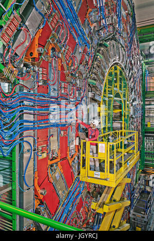 Il rivelatore CMS del Large Hadron Collider presso il CERN Foto Stock