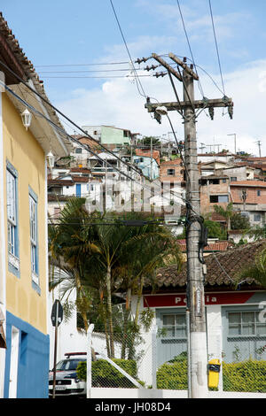 Città, stazione di polizia, 29/12/2009, São Luís do Paraitinga, São Paulo, Brasile Foto Stock