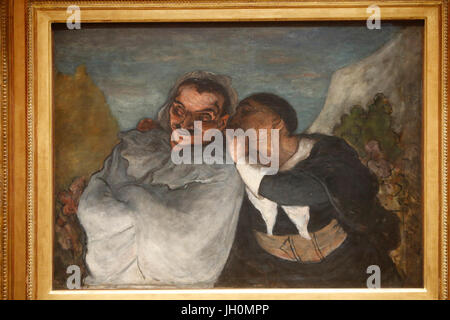 Il Museo d' Orsay. Honore Daumier. Crispin & Scapin. Olio su tela, c. 1864. Foto Stock