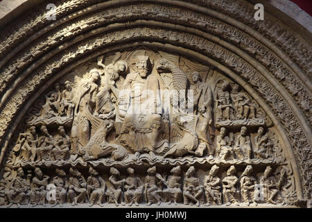 CitŽ de l'architecture et du patrimoine (Museo di architettura & patrimonio), Parigi. Copia del timpano di San Pietro chiesa abbaziale, Moissac. Ultimo Foto Stock