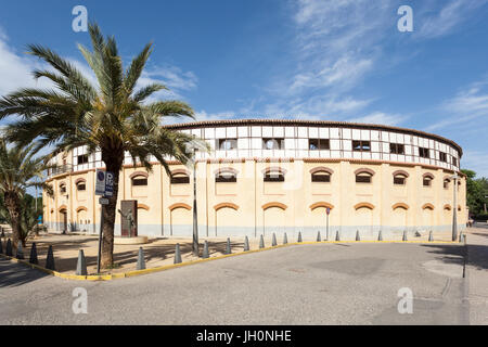 Lorca, Spagna - 29 Maggio 2017: storica corrida arena nella città di Lorca. Provincia di Murcia, Spagna Foto Stock