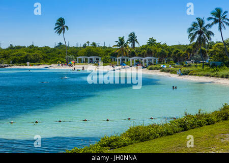 Chiara acqua pulita a Calusa spiaggia di Bahia Honda State Park sulla Big Pine Key in Florida Keys Foto Stock