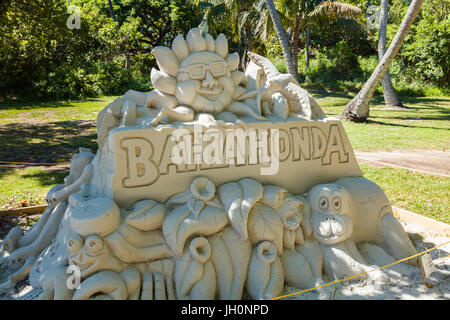 La scultura di sabbia in Bahia Honda State Park sulla Big Pine Key in Florida Keys Foto Stock