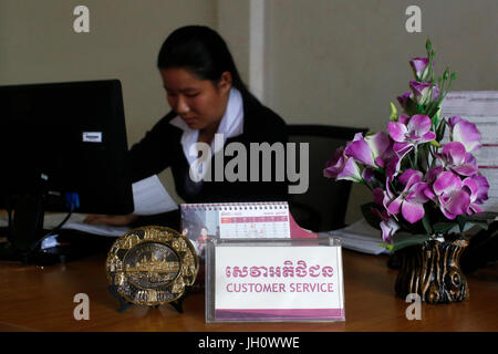 AMK microfinanza, Siem Reap filiale. Cambogia. Foto Stock