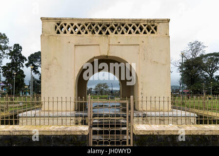 Raja sedile - Giardino del Re il giardino pubblico di Coorg, Karnataka India Foto Stock