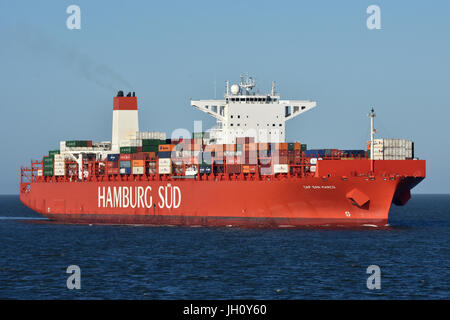 Una delle più grandi navi-container del mondo Cap San Marco Foto Stock