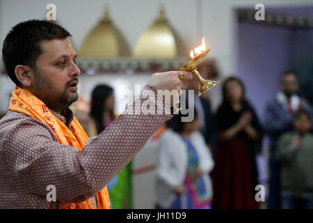 Shree Ram Mandir, Leicester. Puja Diwali. Regno Unito. Foto Stock