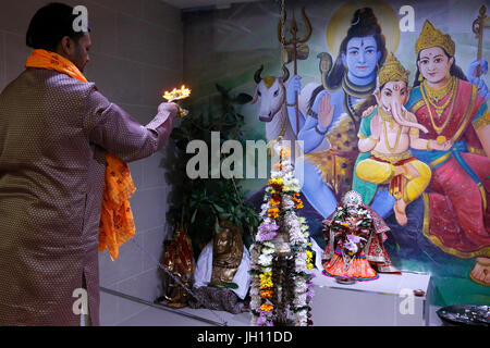 Shree Ram Mandir, Leicester. Puja Diwali. Regno Unito. Foto Stock