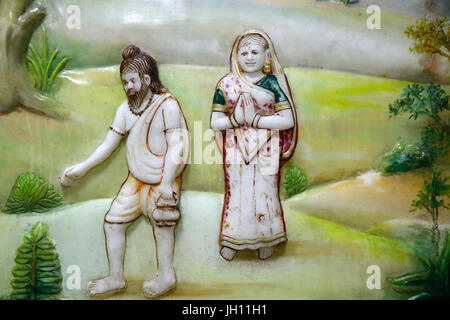 Jalaram Prathna tempio indù, a Leicester. Scultura di sfiato. Regno Unito. Foto Stock