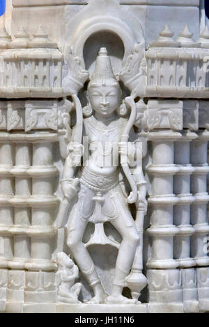 Sanatan Mandir Hindu Temple, Leicester. Pilastro scultura. Regno Unito. Foto Stock