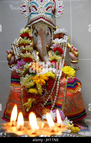 Shree Ram Mandir, Leicester. Ganesh murthi. Regno Unito. Foto Stock