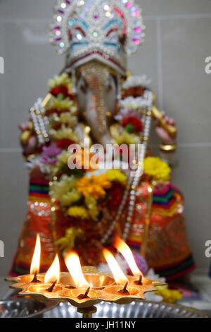 Shree Ram Mandir, Leicester. Ganesh murthi. Regno Unito. Foto Stock