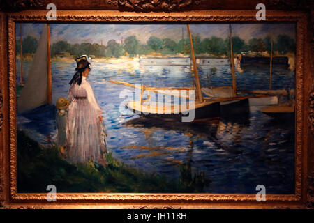 Il Courtauld Gallery. Edouard Manet. Le rive della Senna a Argenteuil. 1874. Olio su tela. Regno Unito. Foto Stock