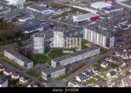 Vista aerea,città di Granville,(50) MANCHE,Bassa Normandia,Francia Foto Stock