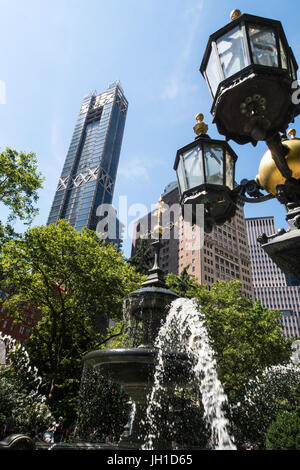 City Hall Park di Lower Manhattan, New York, Stati Uniti d'America Foto Stock