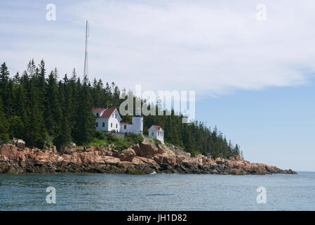 Bass porto Stazione di luce sul Monte Isola deserta Maine USA Foto Stock