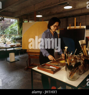 Pittore, artista Tomie Othake, São Paulo, Brasile Foto Stock