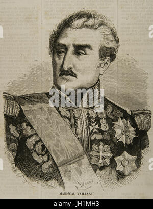 Jean-Baptiste Philibert Vaillant (1790-1872). Maresciallo francese e il ministro della guerra. Incisione di Dumont. L'Album delle famiglie, 1849. Foto Stock