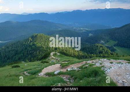 Percorso Visevnik montagna nelle Alpi Giulie. Foto Stock