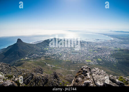 Vista sulla Città del Capo da Table Mountain, Sud Africa e Africa Foto Stock