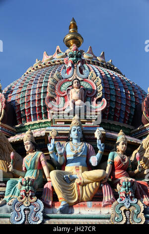 Tempio Hindu Sri Mariamman. Signore Khrisna. Singapore. Foto Stock