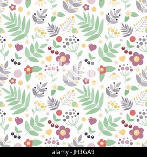 Seamless floral background. Vettore Foto Stock