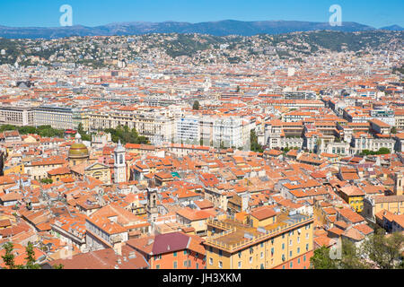 Vista panoramica della città vecchia di Nizza, Francia Foto Stock