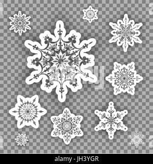 Bella serie di fiocchi di neve Illustrazione Vettoriale