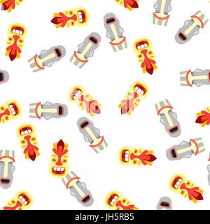 Modello Totem Tiki in stile appartamento illustrazione vettoriale Illustrazione Vettoriale