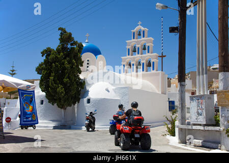 Orthodoxe kirche in akrotiri, santorin, kykladen, aegaeis, griechenland, mittelmeer, europa | chiesa ortodossa Presso Akrotiri, SANTORINI, CICLADI GRECIA Foto Stock