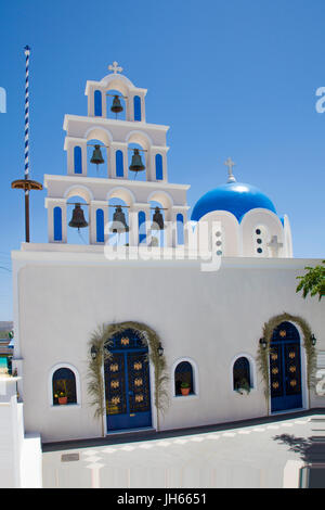 Orthodoxe kirche in akrotiri, santorin, kykladen, aegaeis, griechenland, mittelmeer, europa | chiesa ortodossa Presso Akrotiri, SANTORINI, CICLADI GRECIA Foto Stock