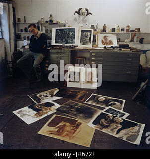 Pittore, artista, Marcello Grassmann, São Paulo, Brasile Foto Stock